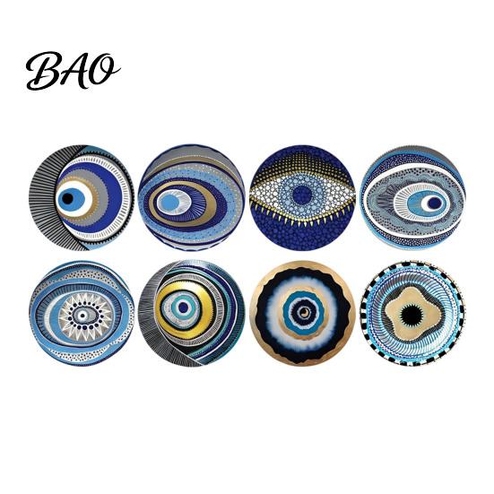 Furniture Protection Coaster 8PCS Coasters, Colorful Wood with Non-Slip Heat Insulation Multi-color Pack Waterproof Drink Holder, for Home Office