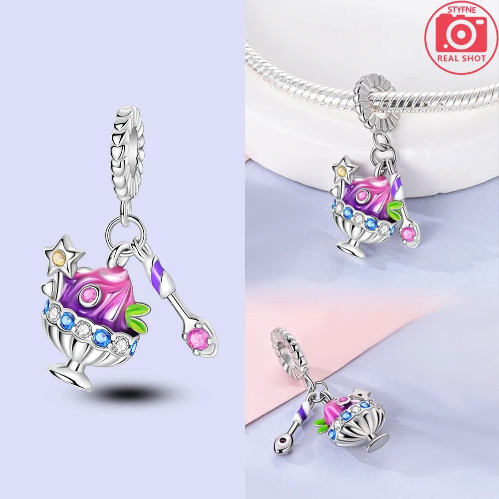 Charms Copper Original French Fries Pizza Wine Bottles Gummy Candies Beads Fit Bracelet Jewelry Women Diy Necklace Gift