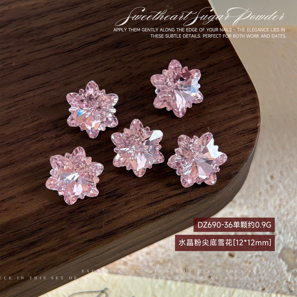 Christmas Snowflake Nail Drill Decoration Super Sparkling Large Small Crystal Powder Shaped Versatile Series