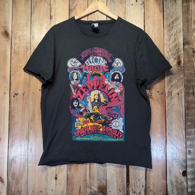 Led Zeppelin T Shirt Electric Magic Amplified Vintage Black Mens Medium Print Unisex T-Shirt
