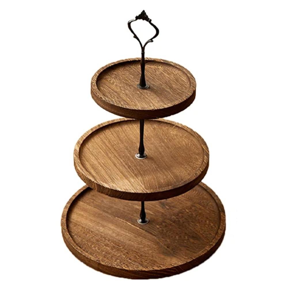 Decorative Wooden Cupcake Stand 2/3-Layer Cake Serving Tray Cupcake Holder Shelf  Dried Fruit