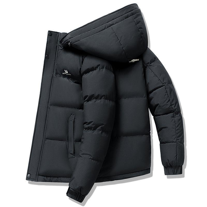 

Men s 2025 Winter Hooded Cotton Coat - Thick, Padded Cold-Protection Jacket - Trendy Boys Clothing 5XL чорний