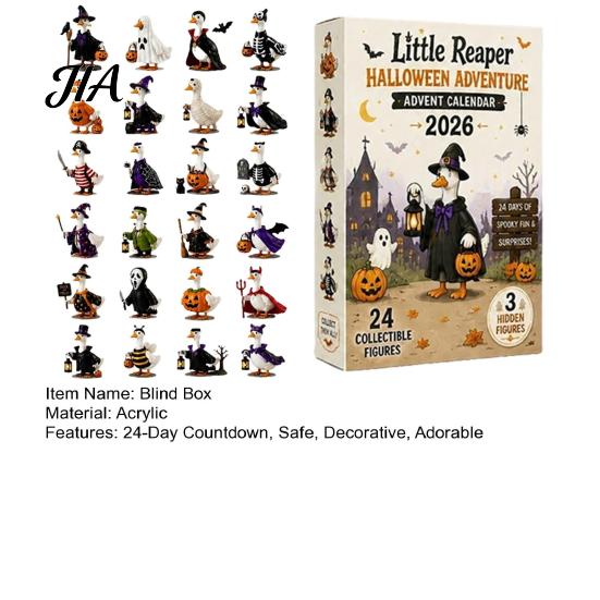 Surprise Collection Sets Halloween Horror Ducks Advent Calendar 2026, 24-Day Spooky Countdown with 24 Tabletop Figures Unique Collectible Duck