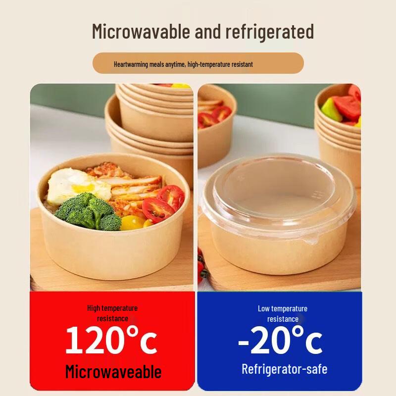 Einweg-Kraftpapier-Takeaway-Boxen mit PP-Deckeln