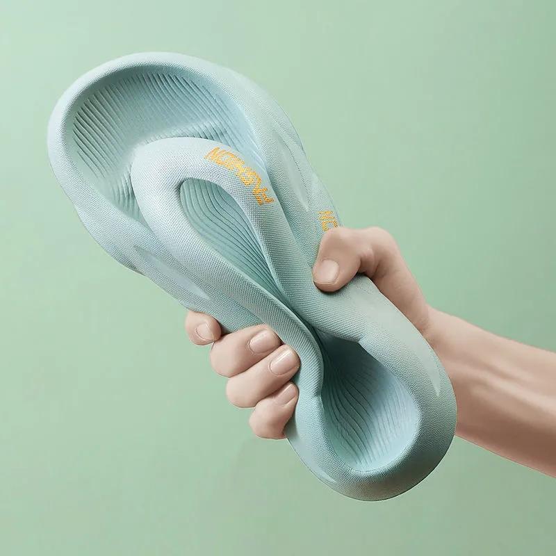 WTEMPO Férfi és női tavaszi nyár nagy méretű háztartási papucs egyszínű puha talpú lapos pár papucs strand papucs