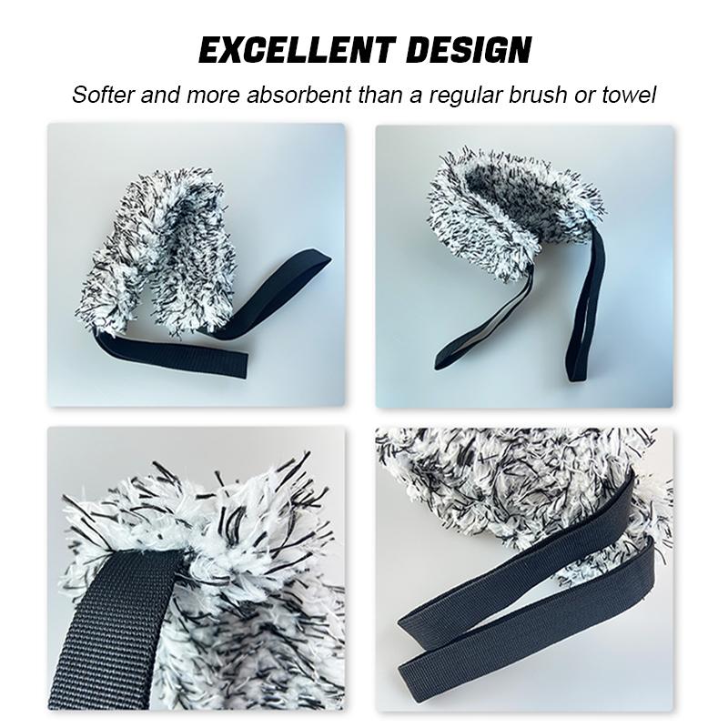 SEAMETAL Car Wheel Wash Towel Brush Car Double-sided Long Belt Cleaning Towel Microfiber Coral Plush Wheel Pull Belt Hub Detail Towel