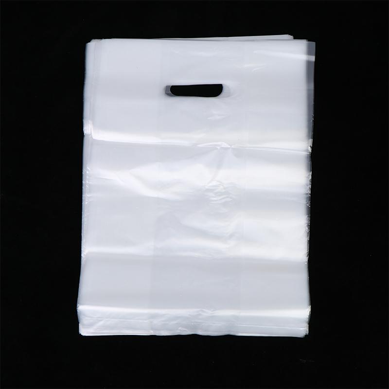 Transparent Plastic Gift Bags with Handles Tear Resistant Clear Carry Bags for Wedding Favors Retail Shopping Restaurant Takeout Blank 20x30CM
