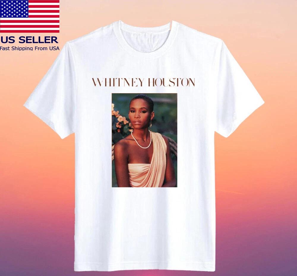 Whitney Houston Men s White Size S-5XL S