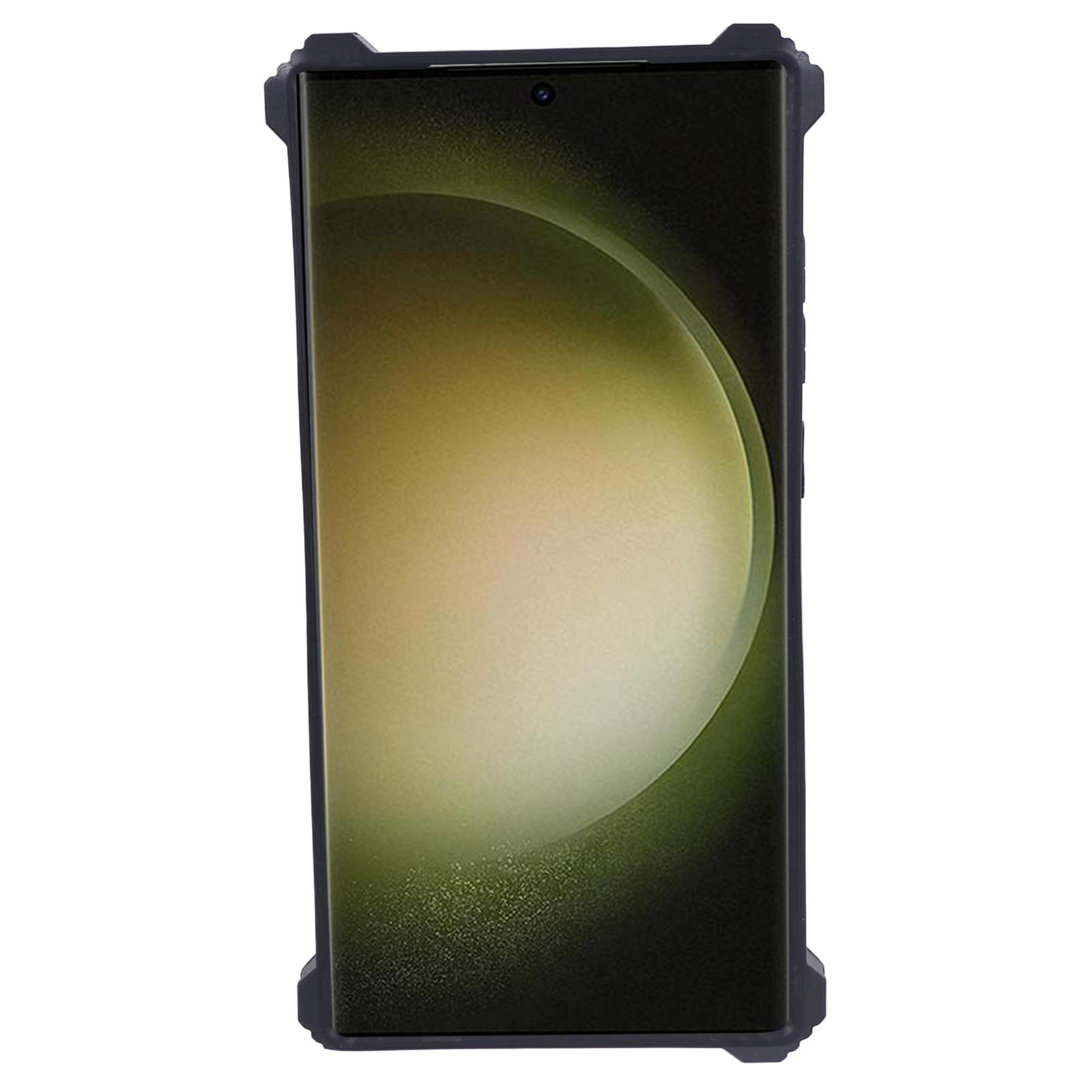 

For Samsung Galaxy S24 Ultra Case Camouflage Kickstand Plastic+TPU Cell Phone Cover Army Green
