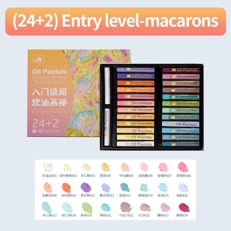 Kuelox 24/36/48Colros Morandi Makaron Beginner Art Soft Oil Pastel Drawing Graffiti Student Oil Pastel Painting Art Supplies