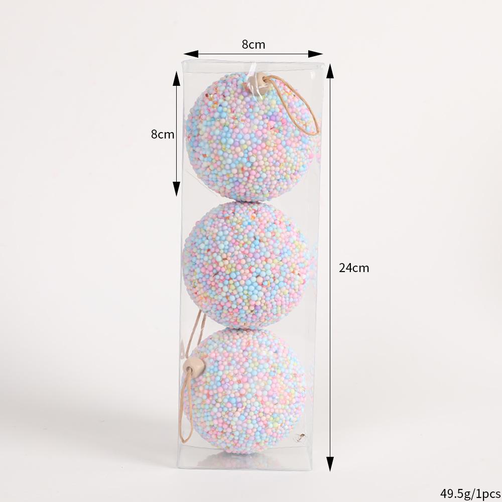 Christmas Tree Ornament Set: Nine Painted Macaron Candy Color Irregular Balls