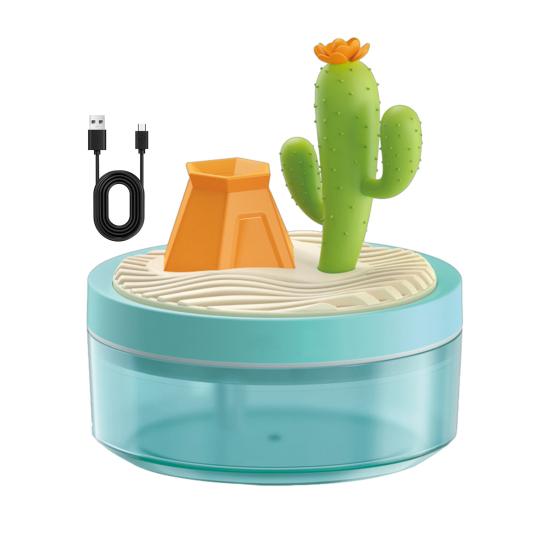 

Mini Desk Humidifier with Landscape Decoration 320ml Portable USB Cool Mist Humidifier with Night Light Auto Shut-off Quiet Air Humidifier for Bedroom зелёный