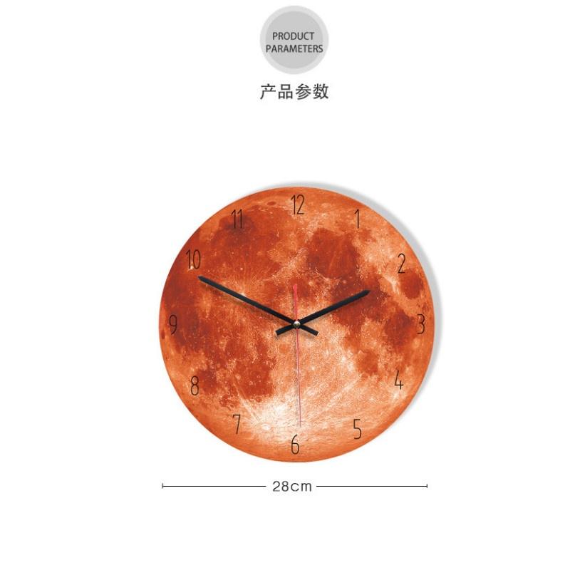 Creative Painting Wall Clock 11 Inch Moon Wall Clock Living Room Acrylic Wall Decoration Mute Clocks Unique Gift