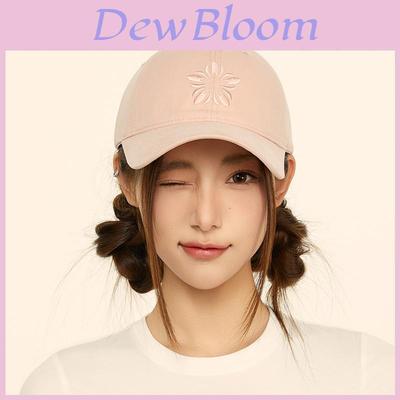 Snow Lotus Embroidered Vintage Cotton Baseball Cap With Sunshade For Casual Wear