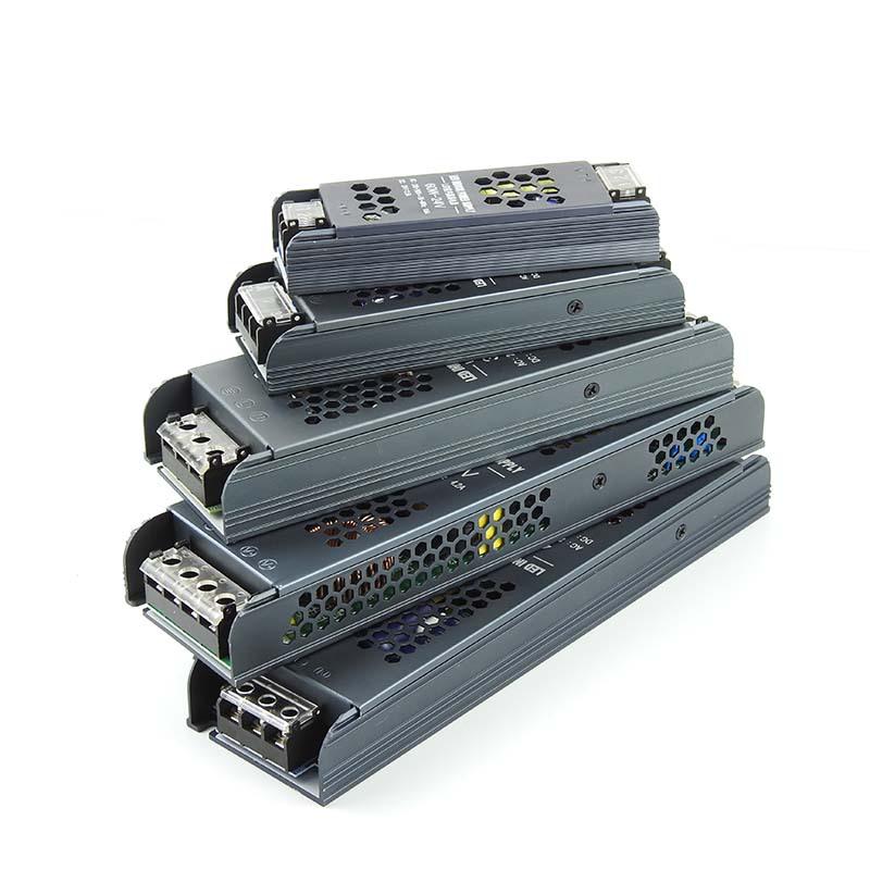 Black King Kong Ultra-Thin LED Power Supply 220V To 12V/24V, 100-400W Transformer Adapter
