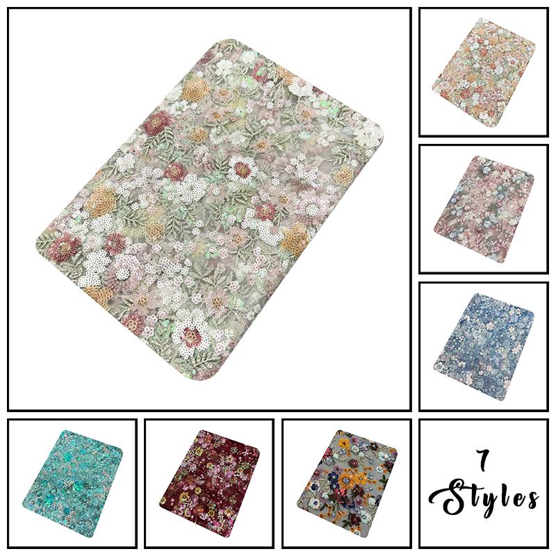 Luxury Nigerian Sequins Embroidery Bridal Fabric High Quality African French Tulle Lace Fabric For Wedding Dress Cheongsam