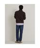 Binpolmen Textured Quarter-Zip Long-Sleeve T-Shirt Brown