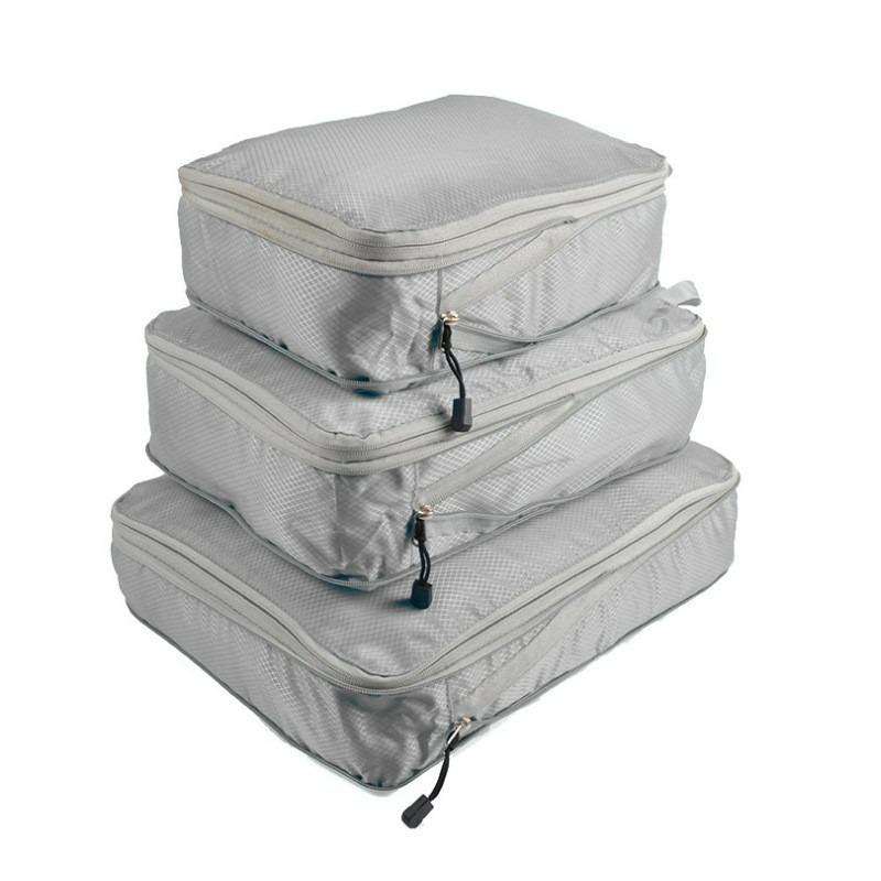 Travel Storage Bag Set: Three-Piece Waterproof Compression for Clothes, Pants, and Socks - Perfect for Business Trips.
