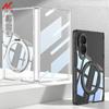 Magnetisch Transparent für Magsafe Hülle für Samsung Galaxy Z Fold 8 Fold8 Drehbarer Ständer Klarer Bildschirmschutz Stoßfeste Abdeckung