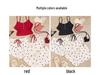 Damen Pfirsich Herz Süßes Sommer Dreiteiliges Pyjama-Set - Kindliches Spaghettiträger Sexy Loungewear