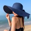 Straw hat women's summer sun protection extra large brim sun hat beach seaside vacation sun hat foldable sun hat