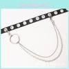Metal Double Chain Belt With Hook Closure For Punk Style Unisex Waistwear