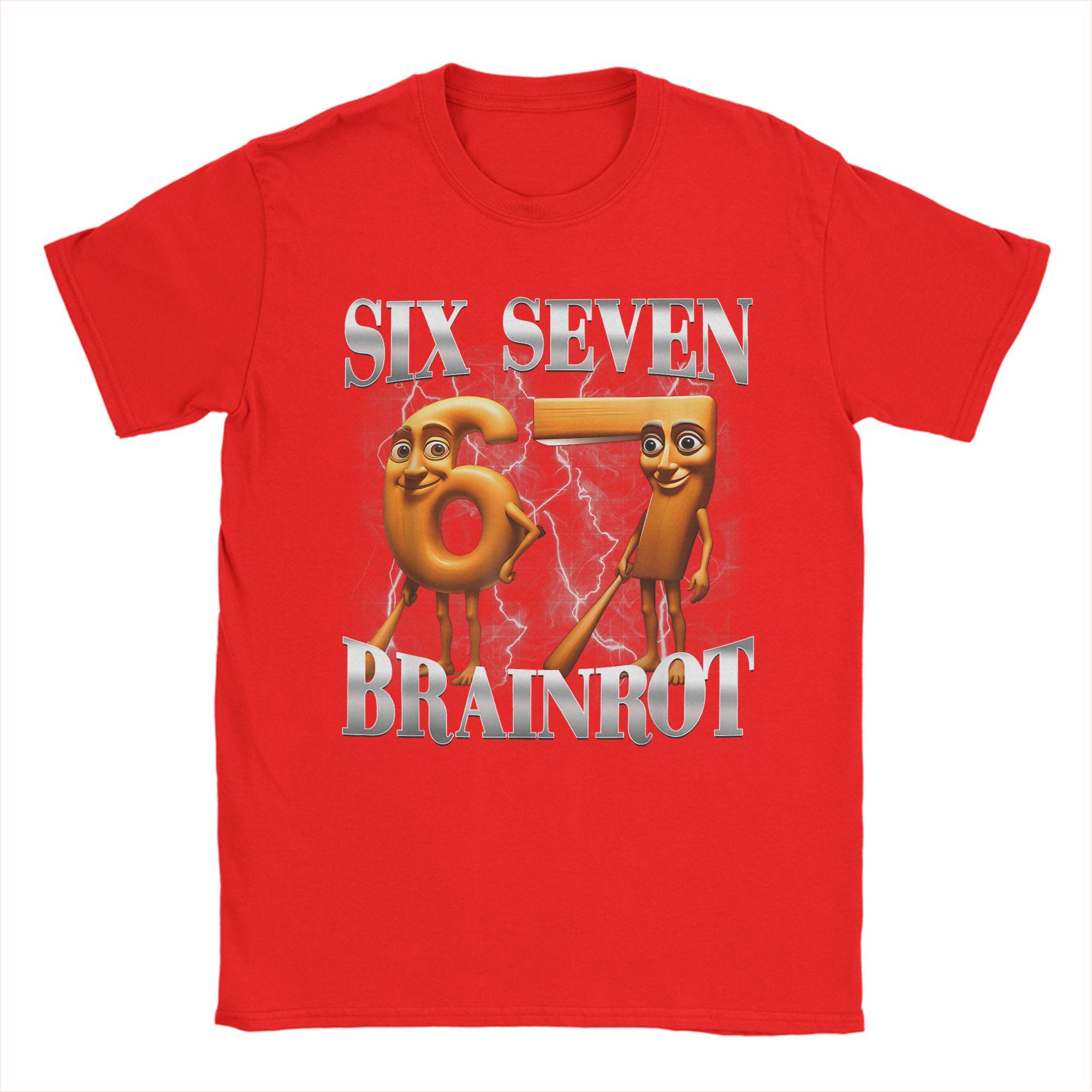 

Unisex s 67 Six Seven Italian Brainrot Meme T Shirts Tung Tung Sahur Pure Cotton Clothing Short Sleeve Crew Neck Tees TShirts S