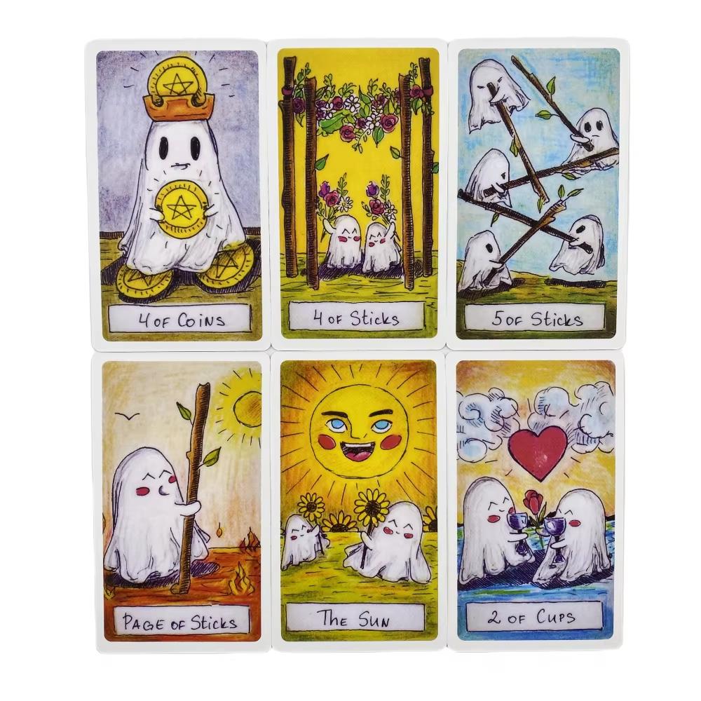 Cute Ghost Tarot Deck Toy Set Tarot Deck Oracle Card Divination Family Playing Birthday Gift Party Entertainment Board Game