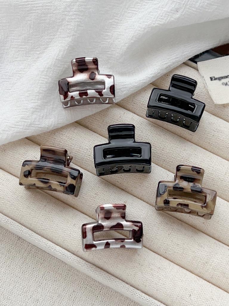 6PCS Tortoise Hair Claw Clips,Non-Slip Small Jaw Clip,Leopard Hair Clamps,Strong Hold Hair Styling Accessories for Women Girls