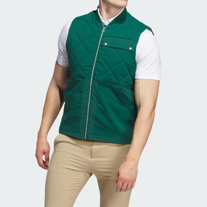 Adidas Go-To Prošívaná Dwr Stojáček Slim Fit Vesta na zip Pánské Vesty Academy-Green IW6705