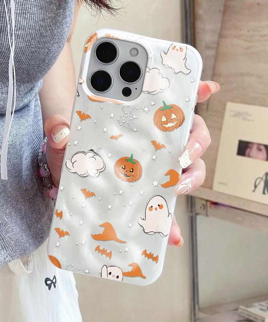 Halloween Cartoon Pumpkin Phone Case For iPhone 17 Air 16 15 14 13 12 11 Pro Max Shockproof Soft Cover Fundas