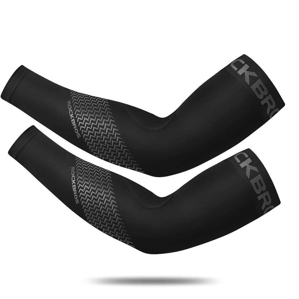 ROCKBROS Arm UV Sweat Quick Arm Farm Black Covers, Cool, Protection, Anti-Slip, Wicking, Drying, Sleeves, Summer, Sports, Golf, Bicycle, Men, Women,