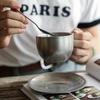 Retro Frosted Stainless Steel Coffee Cup Japanese Industrial Style 304 Stainless Steel Teacups and Saucers Household Tableware