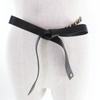 Great CHANEL Belt COCO Mark Leather Chain Ribbon Black Leather Women S B20C Used