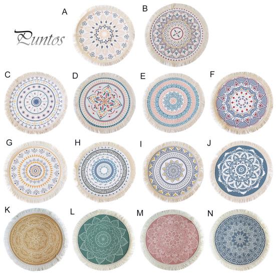 Descanso de Panela Antiderrapante para Cozinha, Jogo Americano Tecido de Algodão Estilo Boho, Jogo Americano de Mesa com Franjas de Borla para Pratos de Jantar, Jogo Americano Lavável a Quente, Suporte de Panela Resistente para Pratos Quentes,