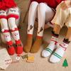 Elk Cartoon Hosiery Coral Fleece Mid-Tube Socks Breathable Christmas Socks  Toddle