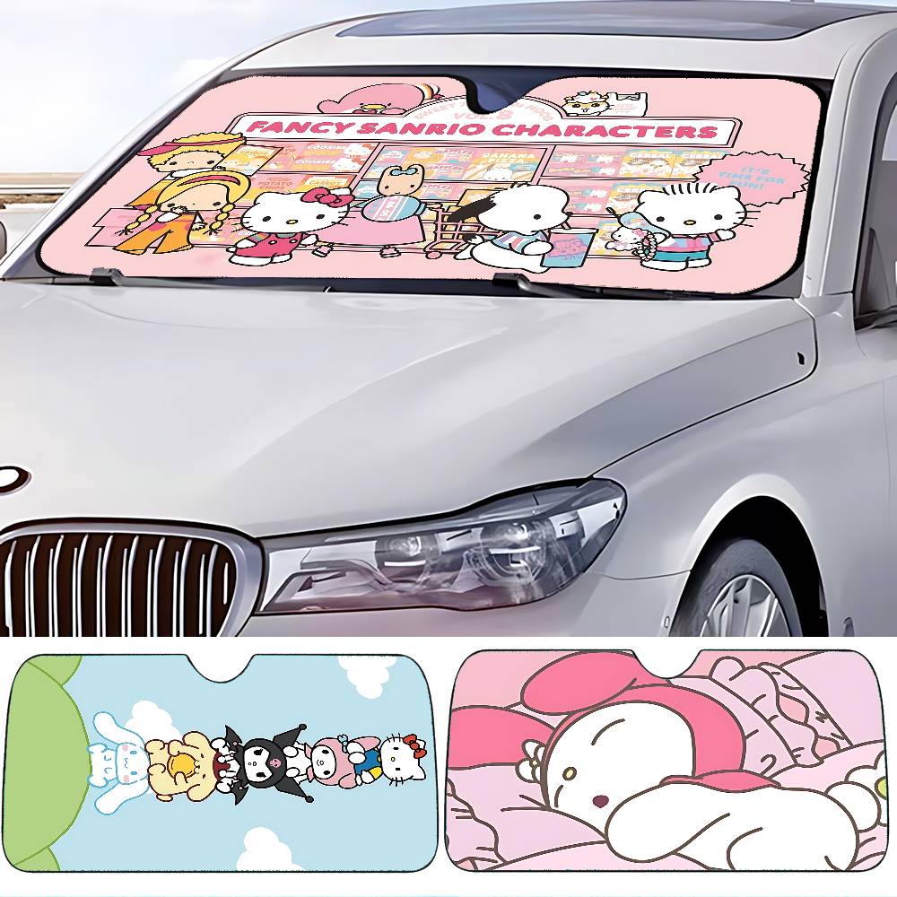 Cartoon S-Sanrio Kawaii Car Sunshade Curtains Windscreen Cover Shade UV Rays Sun Visor Protector