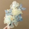 Blue Butterfly Flower Hairpin Simulation Flower Chinese Style Hair Clip  Party