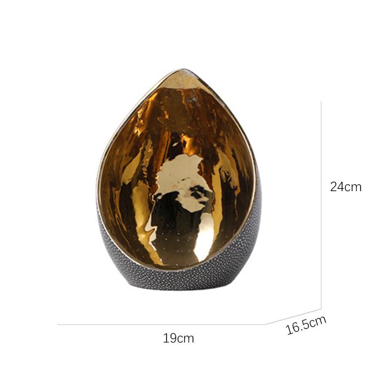 

Golden Oval Ceramic Candle Holder Romantic Dining Table Candlestick Desk Decoration Ornaments Wax Melt Burner Candle Holders