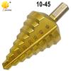 10-45MM Titanium-Plated Triangle Shank Step Drill Bit High-Speed Steel 4241