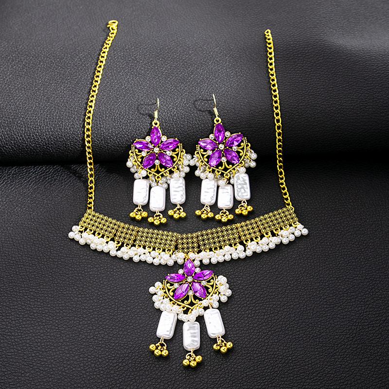 European and american bohemian tassel necklace set - statement piece with a vintage royal court aesthetic