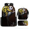 Halloween Backpack Pumpkin Ghost 3-Piece Set Schoolbag Kids Shoulder Bag Cute Bookbag for Boys Girls