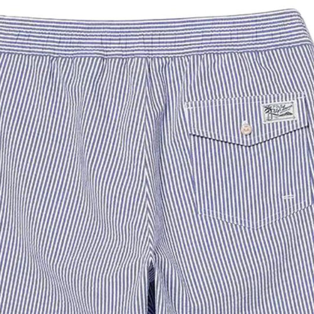 Polo Ralph Lauren SS24 Logo Embroidered Striped Elastic Waist Beach Shorts Men Shorts Blue 710905990-001