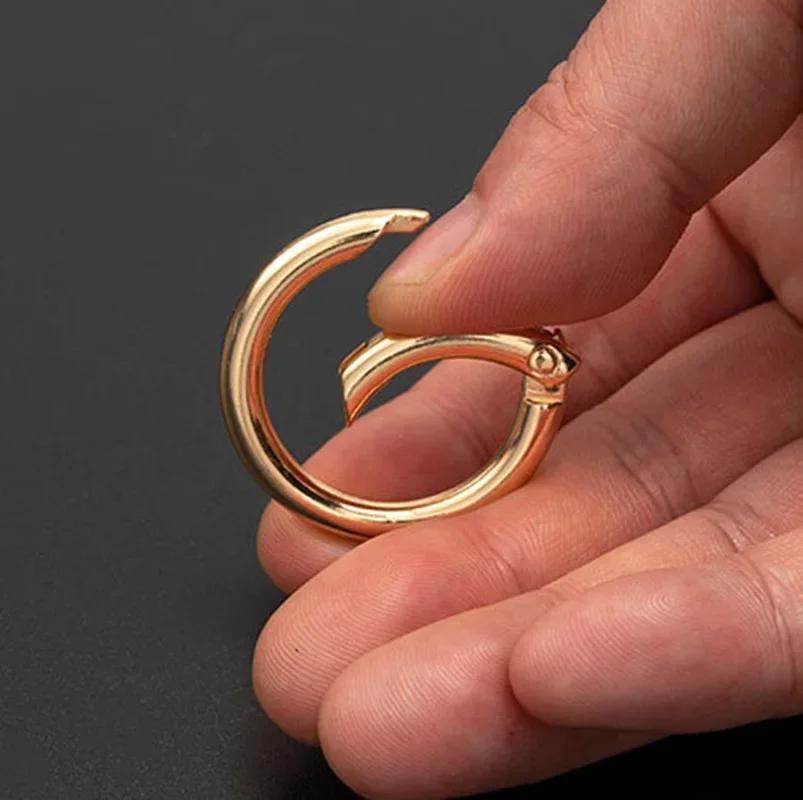 20Pcs Metal Purse Buckles 20/25/26/33mm Spring O Ring Round Carabiner Snap Hook Spring Keyring Clasp DIY Jewelry Bag Accessories