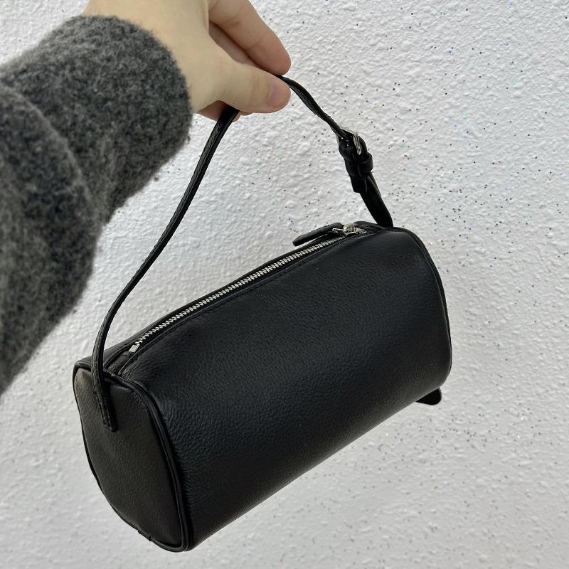 Small Pencil Bags Fashi Designer Women's Handbag Cylindrical Bag Luxury Minimalist Ladies Bag Retro European Style Zipper