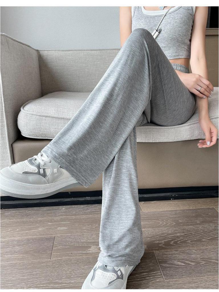 Women's Summer High-Waisted Wide-Leg Slimming Pants - Plus Size, Sun Protection, Loose Fit, Casual Style