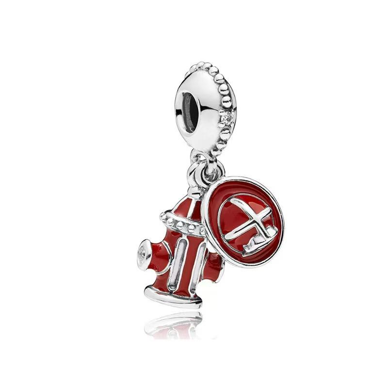 NEW Sparkling Red Series Charm Bead Clip Fit Original Silver Bracelet DIY Jewelry Christmas Gift Reindeer Motorcycle Dangle
