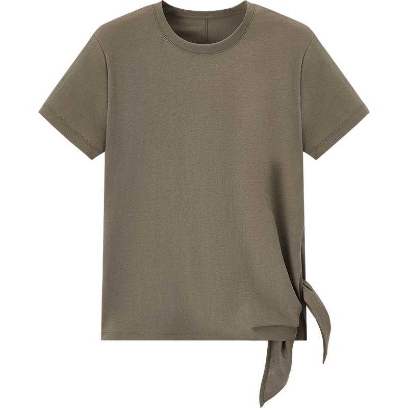 Women s Relaxed Fit Knot Detail Short Sleeve T-Shirt M
