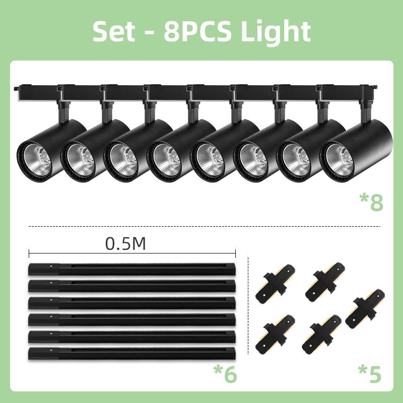 LED Track Light Set COB Track Lamp Rail Lighting for 20/30/40W Home Spotlight Indoor Clothing Shop Store Bedroom Lamp Fixture