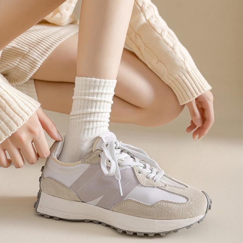 Loafers and Socks, Children's Spring and Autumn Mid-calf Solid Color Socks, Long Calf Socks, Pile Socks, Women's Long Socks
